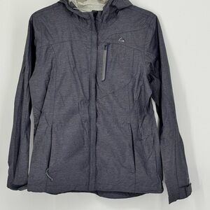 Paradox Woman's Waterproof Windbreaker Rain Coat Jacket Hooded Gray Blue Medium